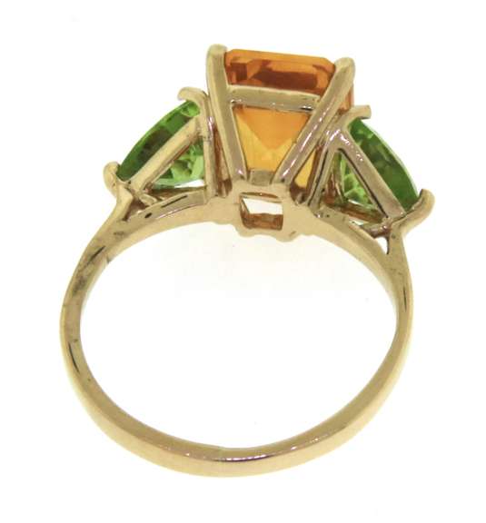 Favorite Yellow Gold Citrine and Peridot Ring