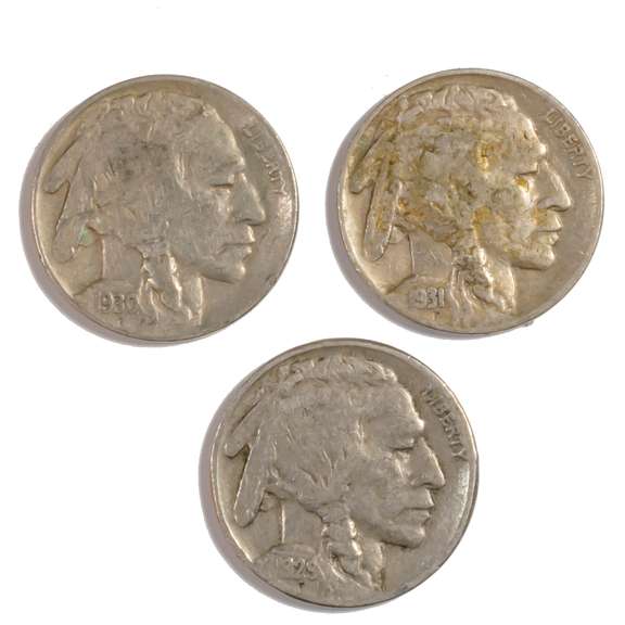 1929 S 1930 S And 1931 S Buffalo Nickels