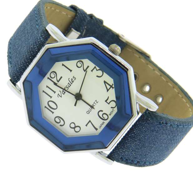 Varsales Denim Octagon wrist Watch