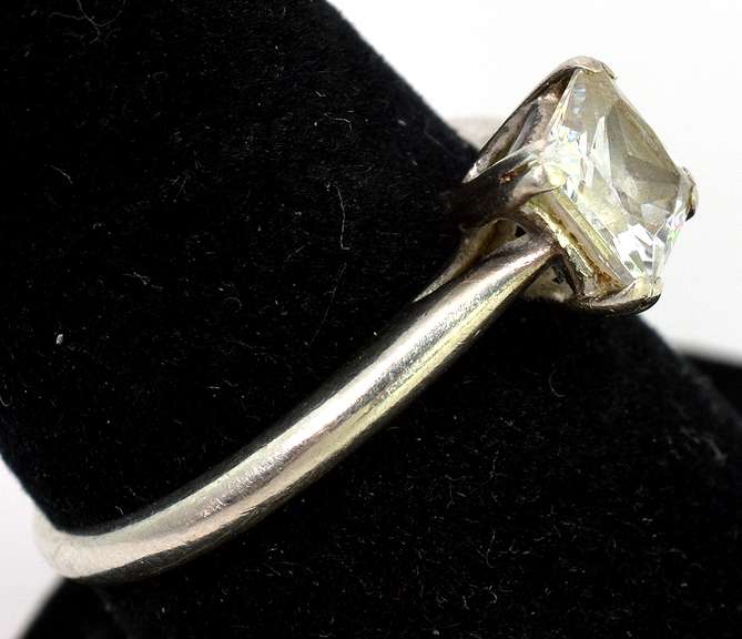 Charming CZ Solitaire Ring in Sterling Silver