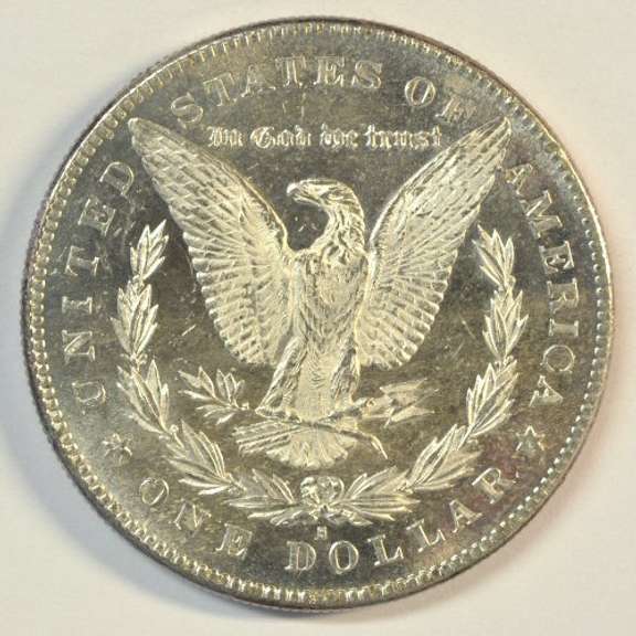 Prooflike Choice BU 1878-S Morgan Silver Dollar. Flashy