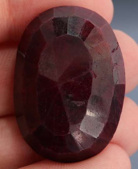Sumptuous 107ct oval cut deep red Ruby