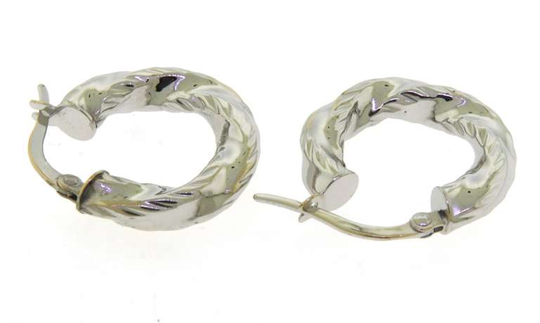Nice 18kt Twisted Hoop Earrings