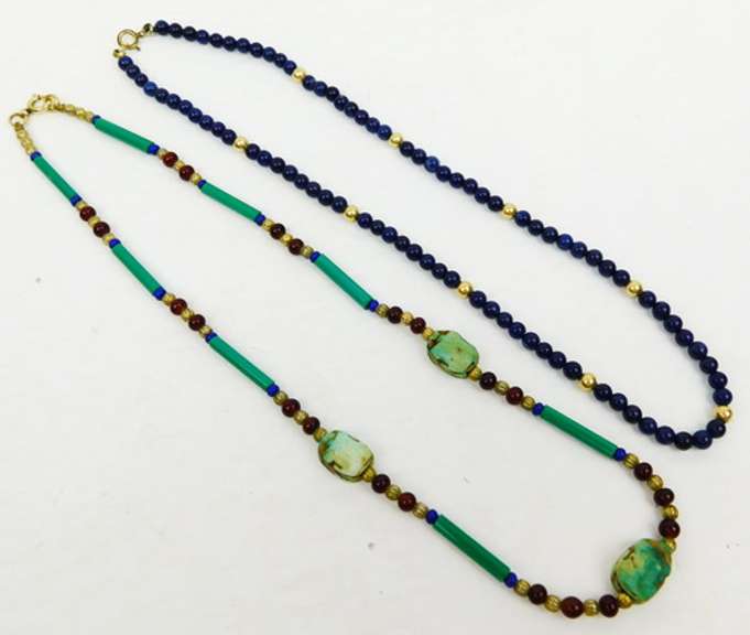 2 Gold-Filled Gemstone Bead Necklaces