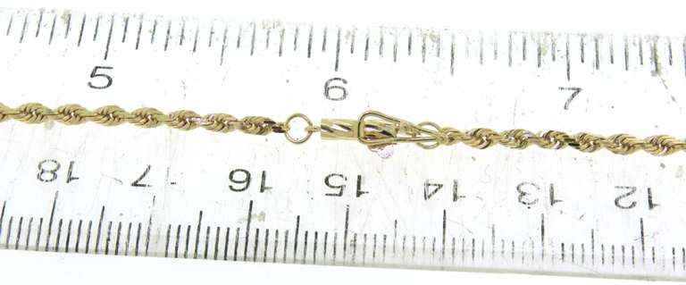 Beautiful Yellow Gold Rope Chain Necklace