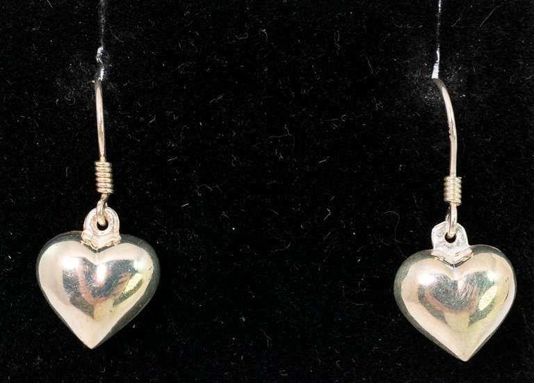 Youthful Heart Dangle Earrings in Sterling Silver