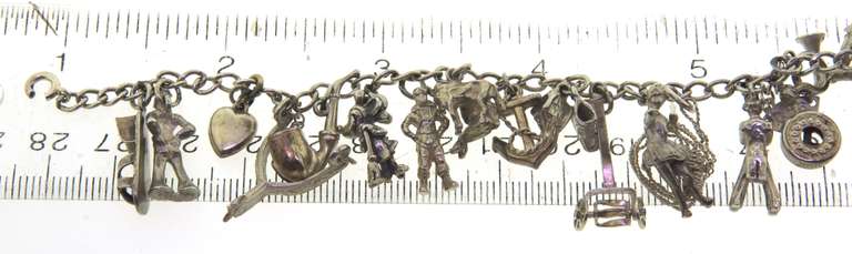 Vintage Sterling Silver Charm Bracelet