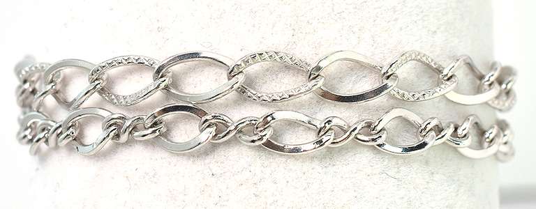 Pair of Lovely Sterling Silver Link Bracelets