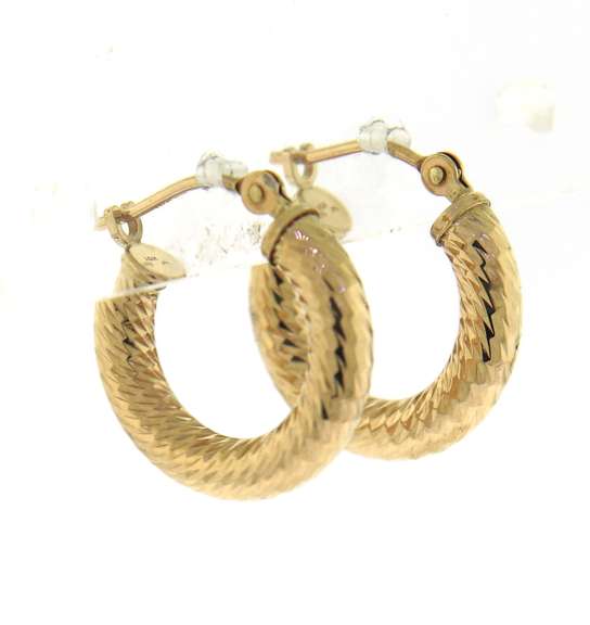 Nice Yellow Gold Twisted Hoop Earrings