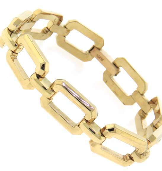Incredible Yellow Gold Large Oval Link Bracelet