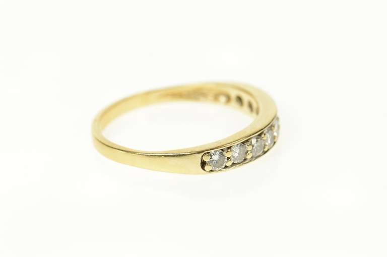 14K Yellow Gold 0.42 Ctw Diamond Classic Wedding Band Ring