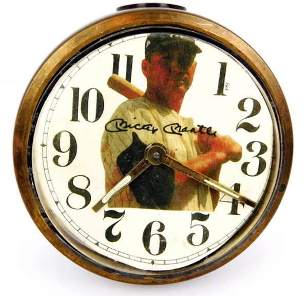 1951 Mickey Mantle Self-Wind Alarm Clock, Runs