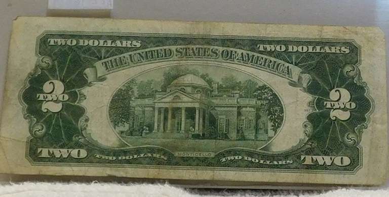 1928-G $2. US Note Red Seal circ, first yr of issue for sm size