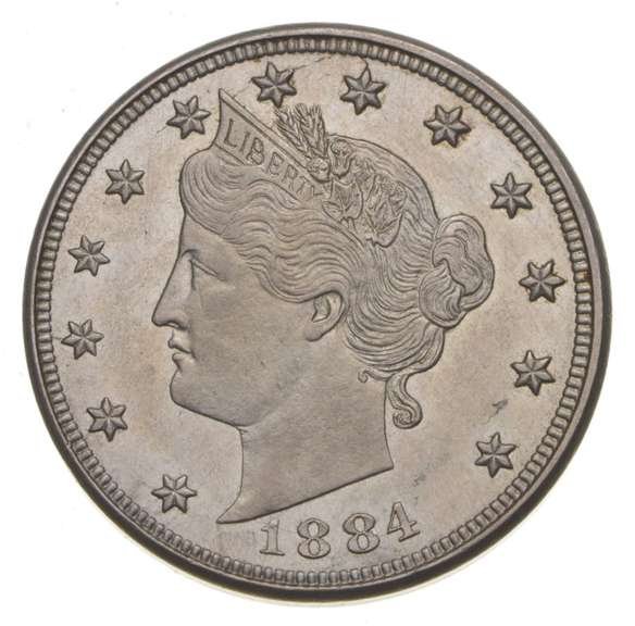1884 Liberty V Nickel - Cleaned