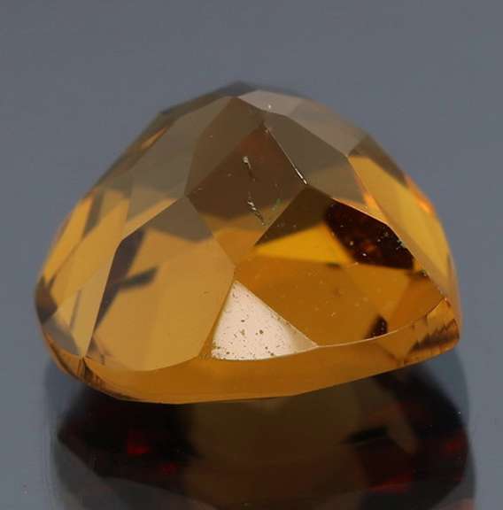 Large 6.97ct wide pear cut Madeira Citrine
