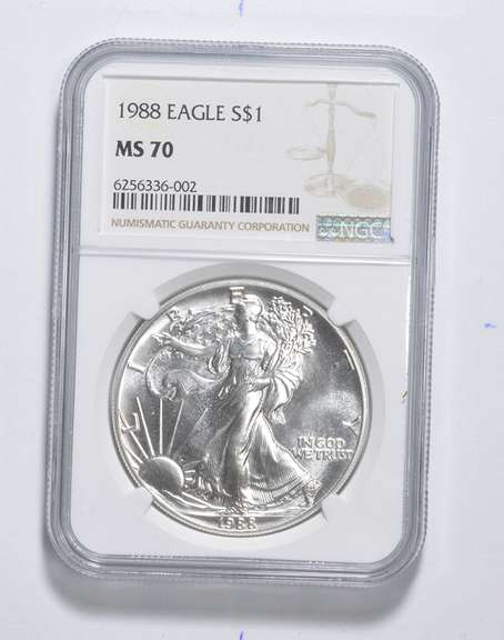 MS70 1988 American Silver Eagle - Graded NGC