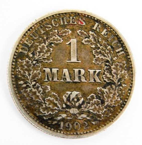 1902 German 1 Mark Silver Coin