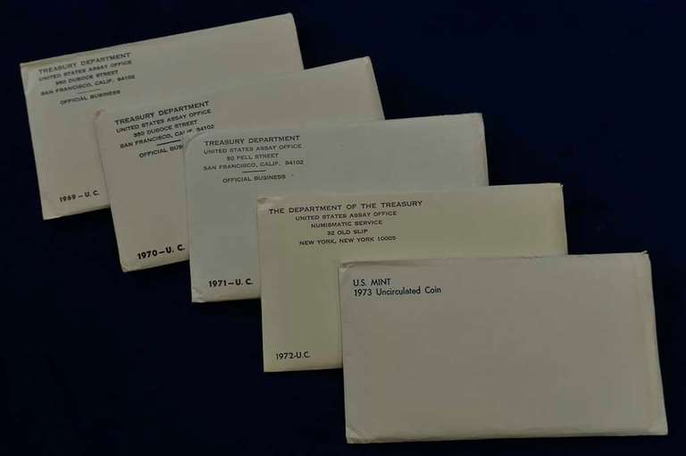 1969-1973 United States Mint Uncirculated Coin Sets