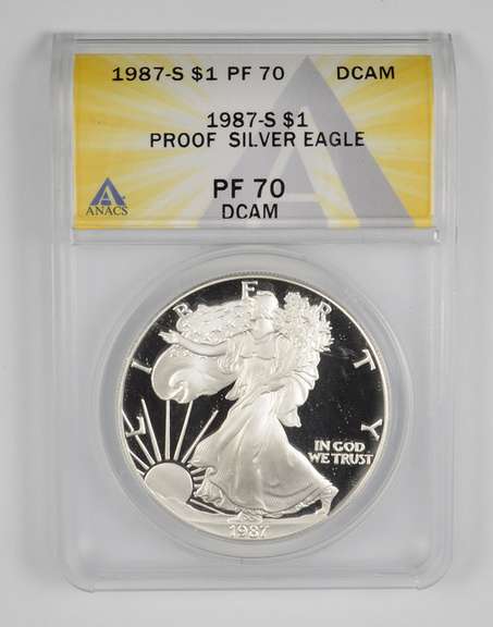 PF70 DCAM 1987-S American Silver Eagle - Graded ANACS