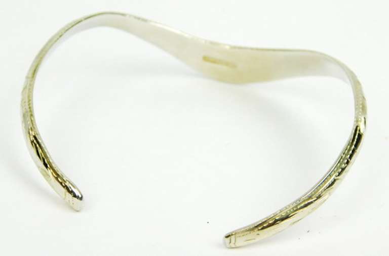 Vintage Engraved Sterling Silver Cuff Bracelet