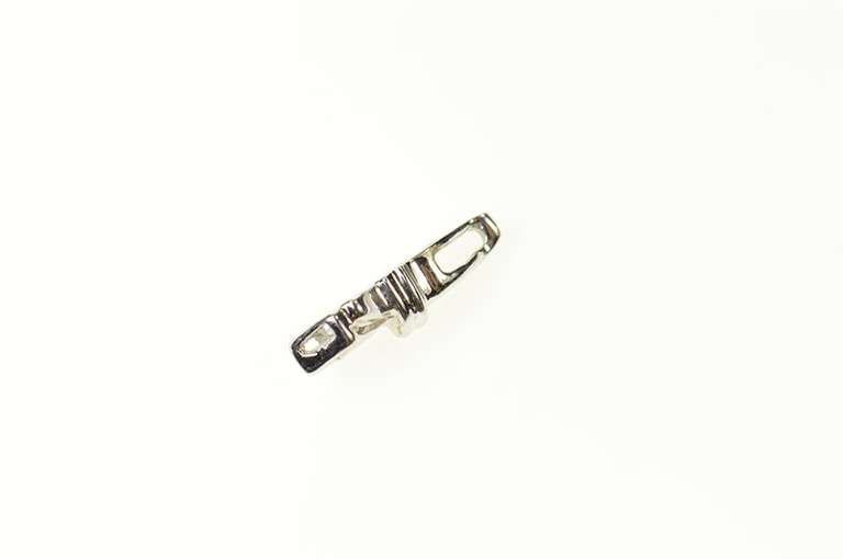 18K White Gold Squared Diamond Cluster Classic Simple Pendant