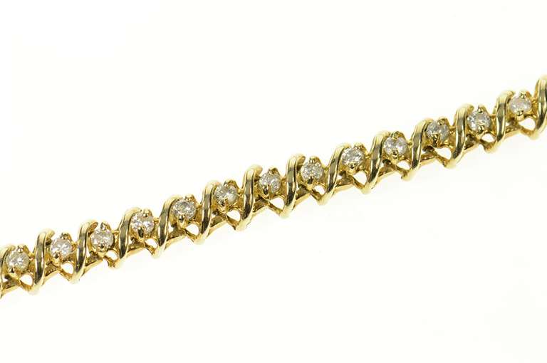 14K Yellow Gold 1.76 Ctw Classic Diamond Tennis Bracelet