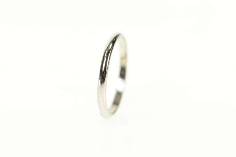 14K White Gold 1.4mm Rounded Simple Plain Child's Band Ring