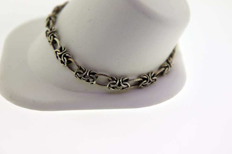 Italian Sterling Silver Bar Link Bracelet