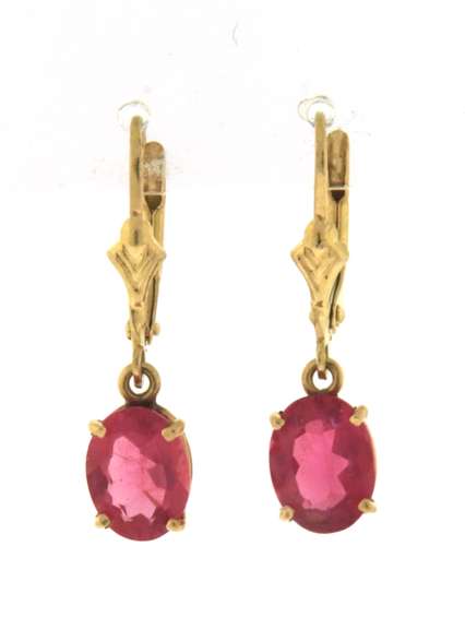 Gorgeous Oval Cut Pink Dangle Leverback Earrings