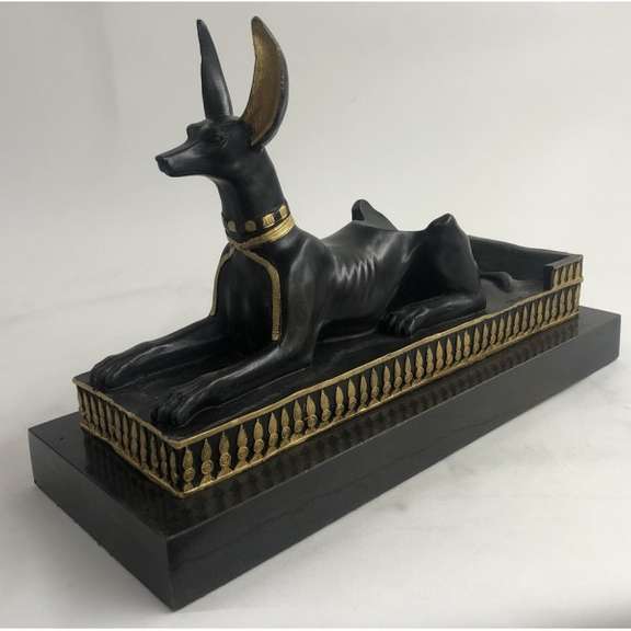 Win Holder Egyptian Anubis Jackal Bronze Sculpture
