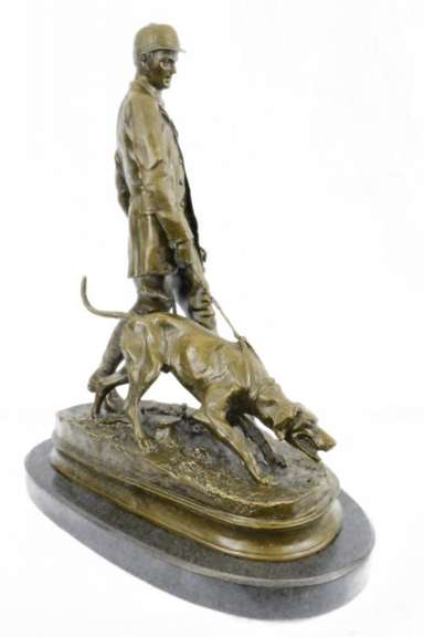 Fox Hunt Club Scent Hound Dog Hunter Bronze Sculpture