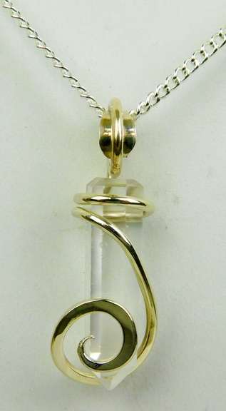 Sterling Silver Crystal Prism Pendant & Chain