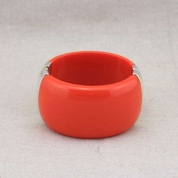 GLITTERING ORANGE ALLOY GERMAN SILVER BRACELET