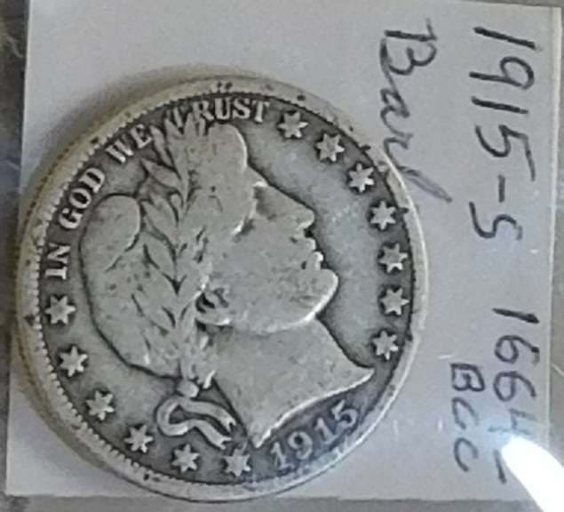1915-S Barber Half, circ, nice