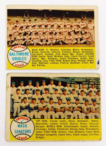 2 Topps Team Baseball Cards