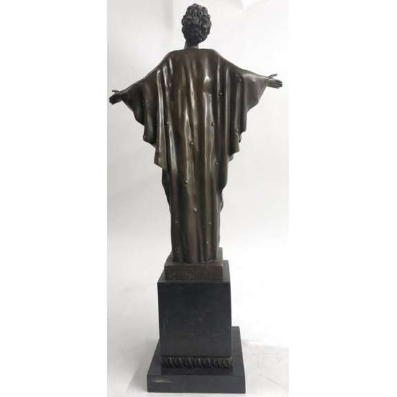 Art Nouveau Nude Woman Awakening Bronze Sculpture