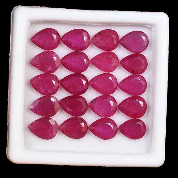 Group Lot of 20 Natural Ruby Loose Gemstones- 25.00 CTW