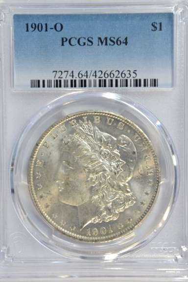 Gorgeous BU 1901-O Morgan Silver Dollar. PCGS MS64