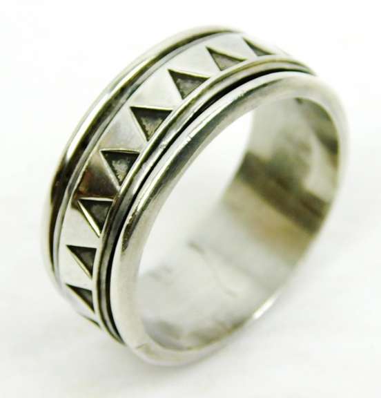 Men's Solid Sterling Spinner Ring, Size 13.5