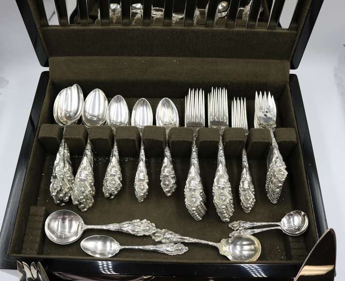 Original Very Rare collection Reed and Barton Antique Sterling Silver 85 Pieces Flatware