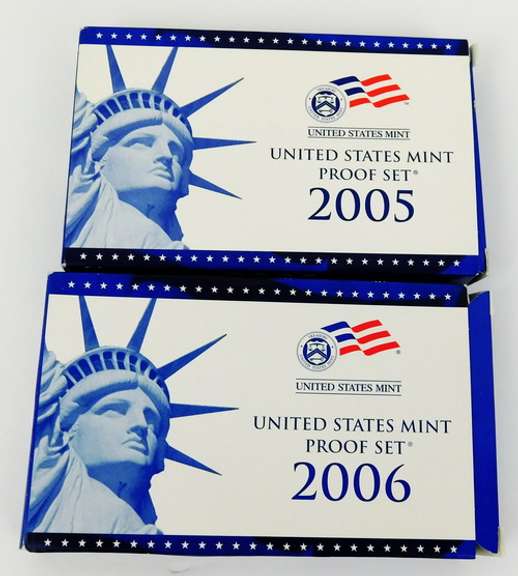 2 U.S. Mint Double Coin Sets - 2005 & 2006