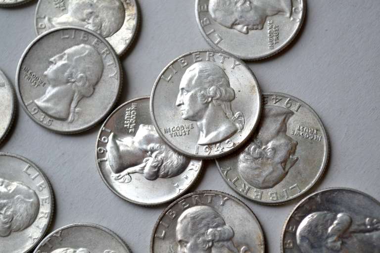 20 Various AU or Unc Nicer Washington Quarters 1940-Era &Later