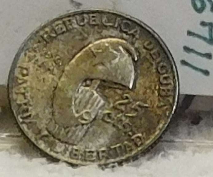 Cuba: Silver 1953  25 cts, Marti Commem near Unc