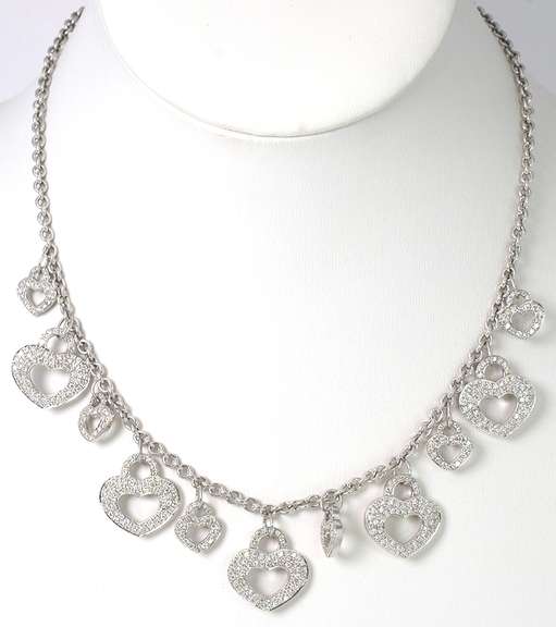 Endearing 2.00CTW Diamond Hearts Necklace in 18KT White Gold
