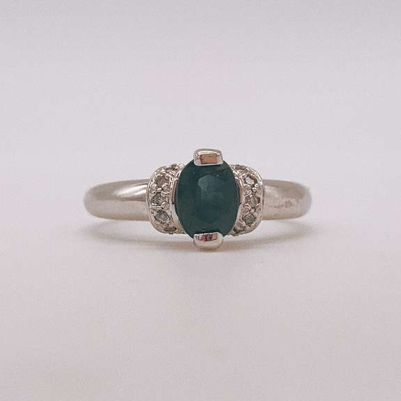 14kt Gold, Blue Sapphire, & Diamond Cocktail Ring