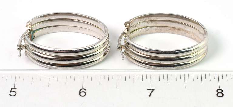 Eye-Catching Elongated Hoop Earrings in Sterling Silver