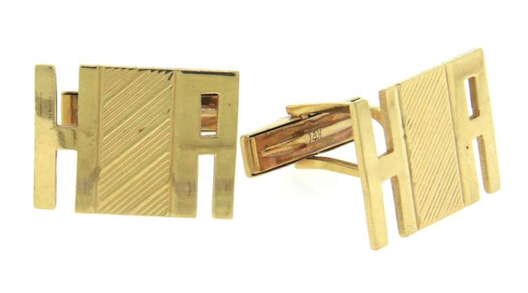 Elegant Yellow Gold Cufflinks
