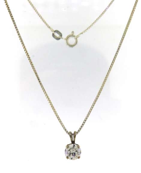 Sterling Silver Cubic Zirconia Pendant on Chain