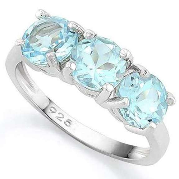 IDEAL ! 9 3/4 CARAT BABY SWISS BLUE TOPAZ STERLING SILVER RING