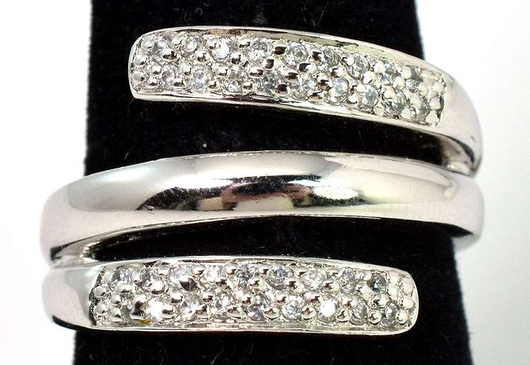 Charming CZ Wrap-Style Ring in Sterling Silver